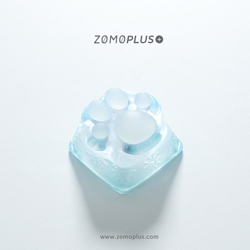 ZOMO PLUS 3D Printed Resin Silicone Transparent Cat Paw Keycap Multi-Color ABS & Silicon Artisan Keycap for Mechanical Keyboard