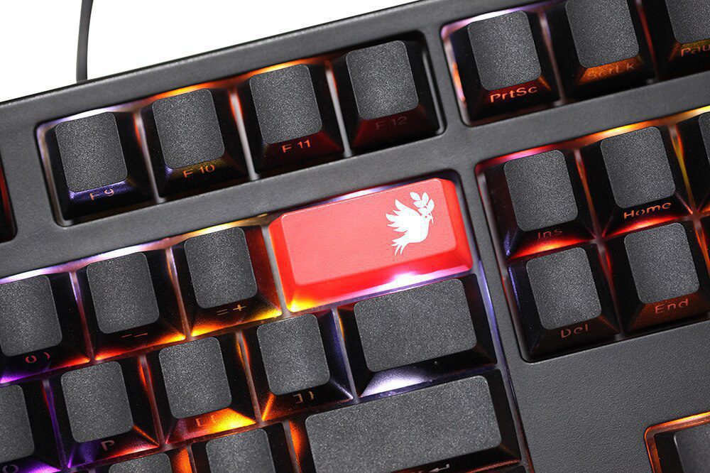 Novelty Shine Through Keycaps Peace Dove ABS Laser Etched back lit black red ESC Enter Backspace OEM Profile Peace and Love
