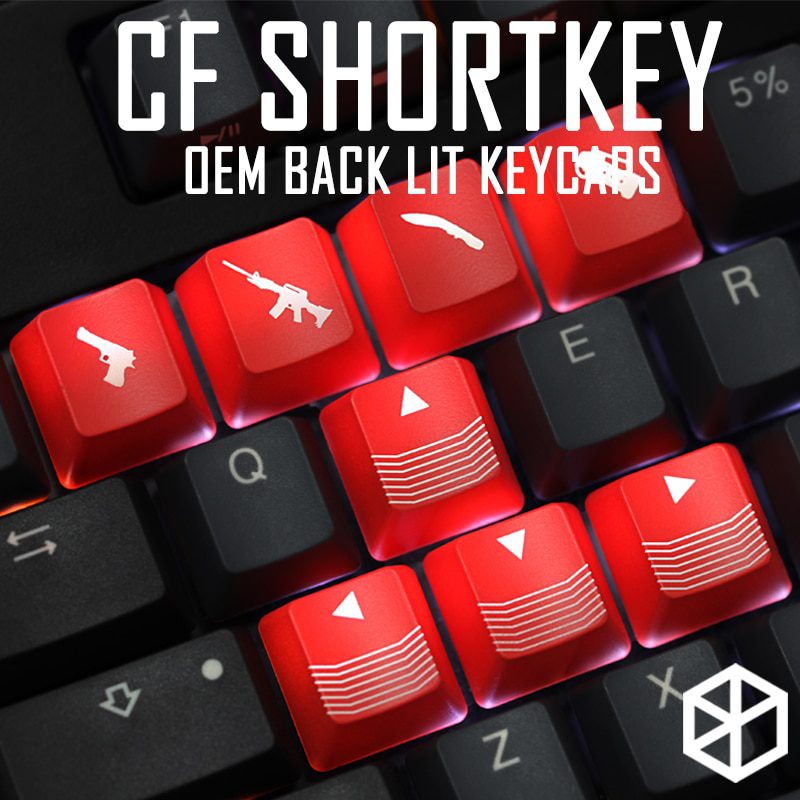 Novelty Shine Through Keycaps ABS Etched, light,Shine-Through cf crossfire gaming shortkey arrow key black red color wasd r4 r1