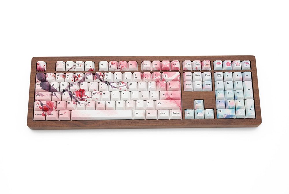 [only keycap] cherry profile all over Dye Sub Keycap loop rain of flower for mechanical keyboard gh60 87 104 tkl ansi 3000 3494