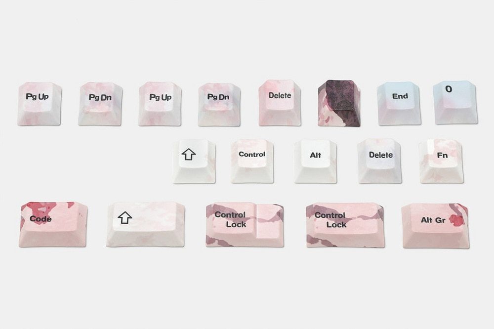 [only keycap] cherry profile all over Dye Sub Keycap loop rain of flower for mechanical keyboard gh60 87 104 tkl ansi 3000 3494