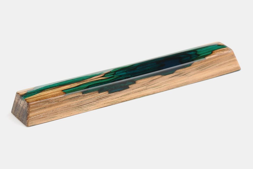 HAMMER LAGOON OASIS ARTISAN SPACEBAR 6.25u Resin and wood Compatible with Cherry MX stems for 87 tkl 104 ansi poker