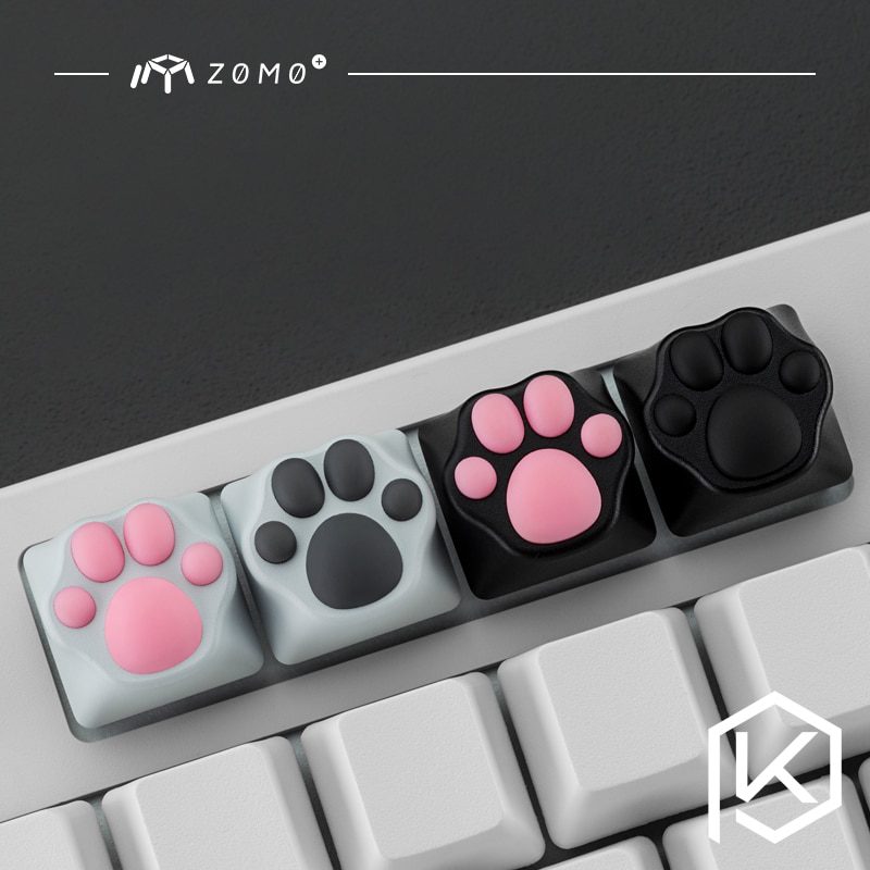 zomo Aluminum & Silicone Kitty Paw Artisan Keycap cat pad CNC anodized aluminum body Compatible with Cherry MX switches