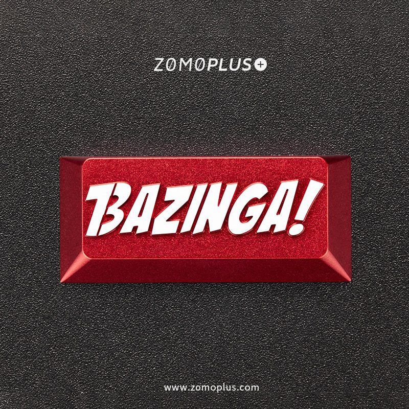 zomo Bazinga Artisan Keycap CNC anodized aluminum Compatible Cherry MX switch backspace or Enter red silver colorway