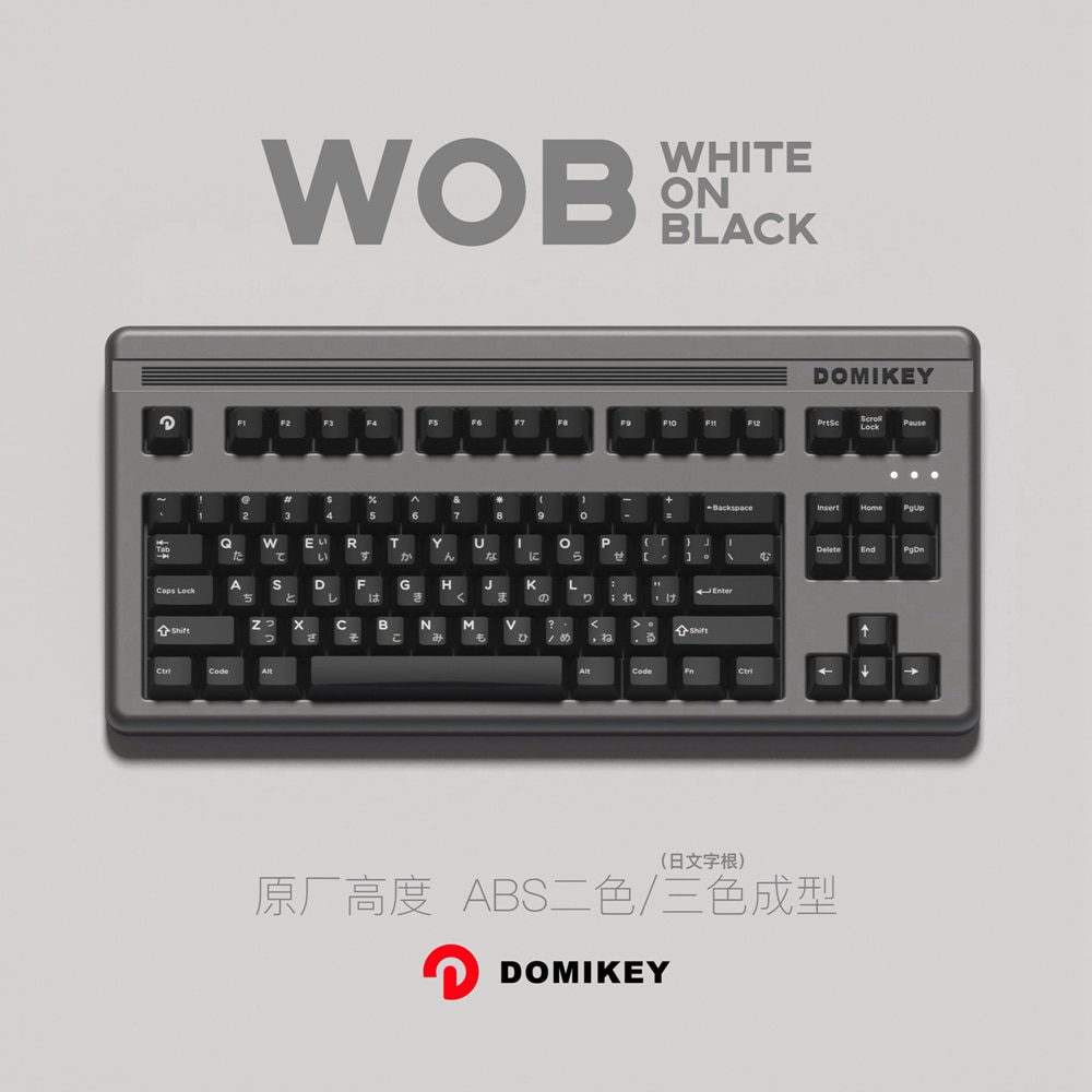 Domikey WOB White on Black Cherry Profile abs doubleshot keycap for mx stem keyboard poker xd68 xd84 BM60 BM65 87 104 gh60 xd64