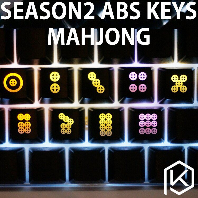 Novelty Shine Through Keycaps ABS Etched, light,Shine-Through mahjong black oem profile red black r1 row esc