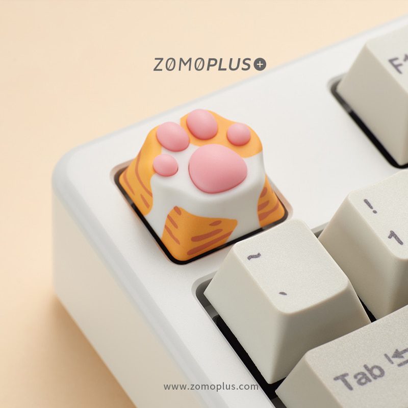 ZOMO PLUS Kawaii Cat Paw Keycap Multi-Color ABS & Silicon Artisan Keycap for Mechanical Keyboard  Cow Cat Siamese Cat American
