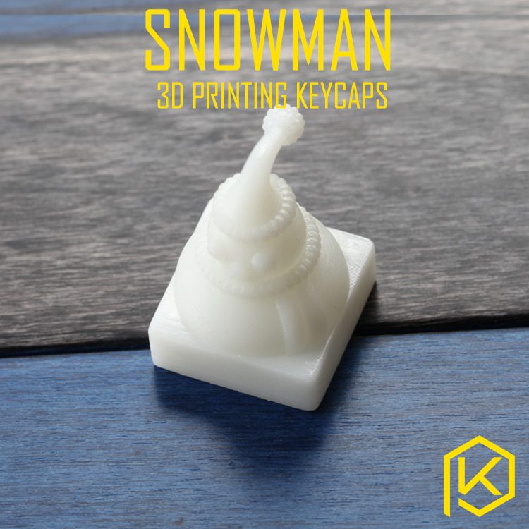 Novelty Shine Through Keycaps 3d printed print printing pla snowman custom mechanical keyboards light Cherry MX compatible