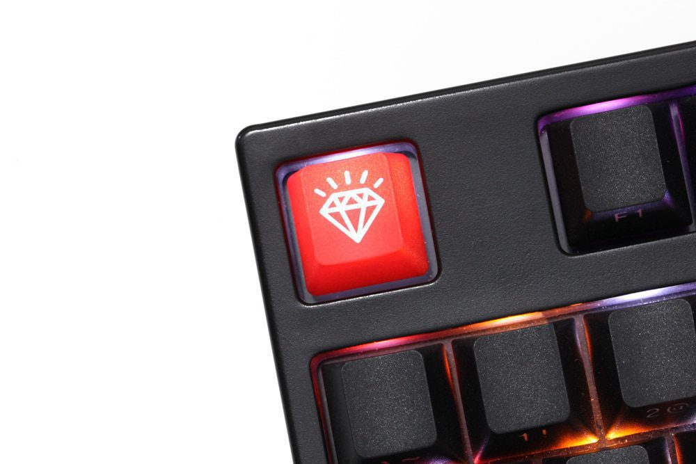 Novelty Shine Through Keycaps ABS Etched WSB concept stock black red for custom mechanical keyboard enter backspace esc