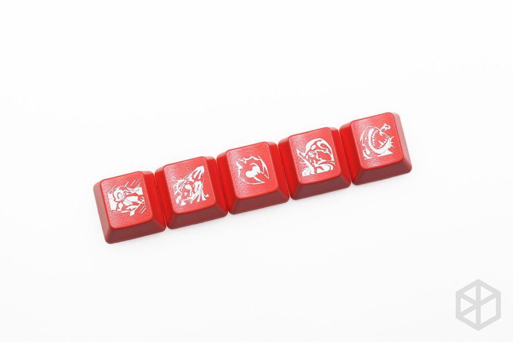 Novelty Shine Through Keycaps ABS Etched, Shine-Through lol black red r2 hero skill