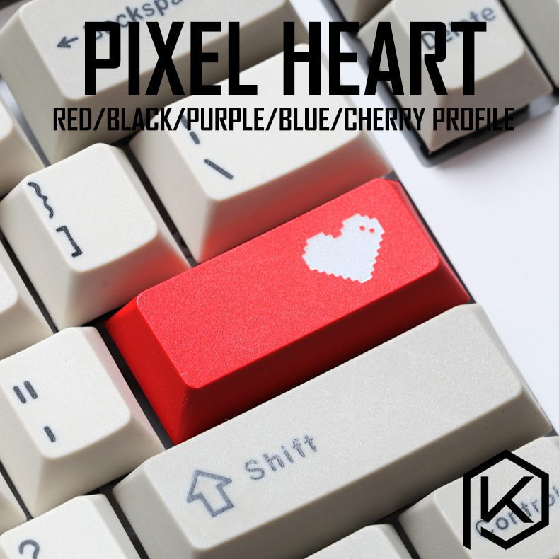 Novelty cherry profile dip dye pbt keycap for mechanical keyboard laser etched emoj kaomoji love left shift  black red blue