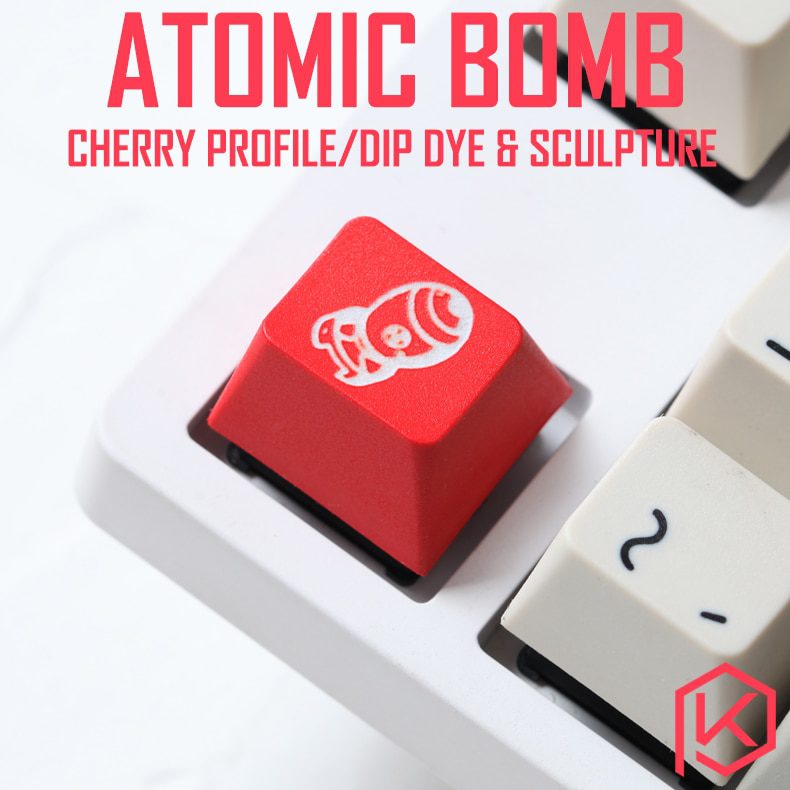 Novelty cherry profile dip dye sculpture pbt keycap for mechanical keyboard laser etched legend cat pad backspace black red blue