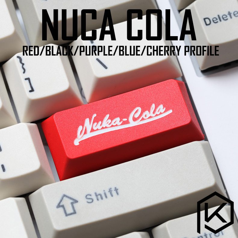 Novelty cherry profile dip dye and sculpture pbt keycap for mechanical keyboards Dye Sub legends atomic fallout 4 red white