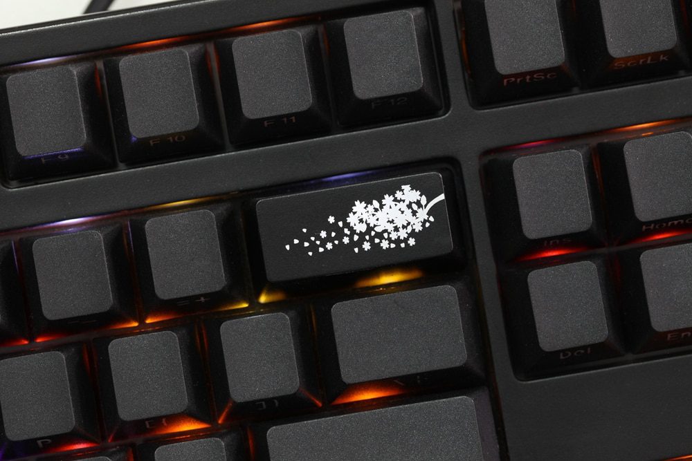 Novelty Shine Through Keycaps ABS Etched Shine-Through sakura black red custom mechanical keyboard enter backspace