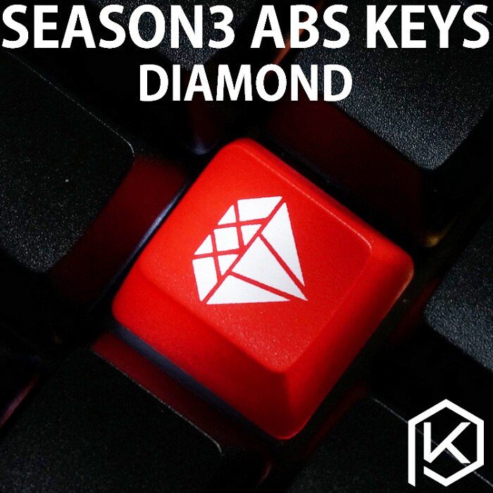 Novelty Shine Through Keycaps ABS Etched, Shine-Through diamond black red custom mechanical keyboards