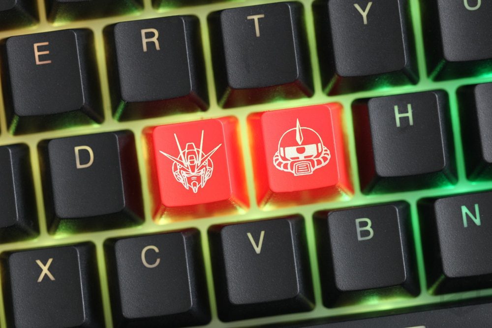Novelty Shine Through Keycaps ABS Etched, Shine-Through STRIKE FREEDOM gundam zaku  black red custom mechanical keyboard esc r4
