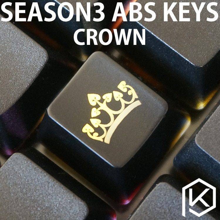 Novelty Shine Through Keycaps ABS Etched, Shine-Through crown black red custom mechanical keyboards