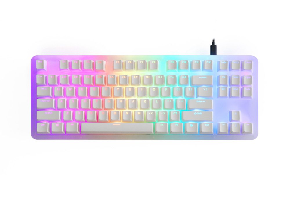INKC 87 key Mechanical Keyboard 80% 87 TKL PCB Acrylic CASE hot swappable switch support lighting effects with RGB switch led