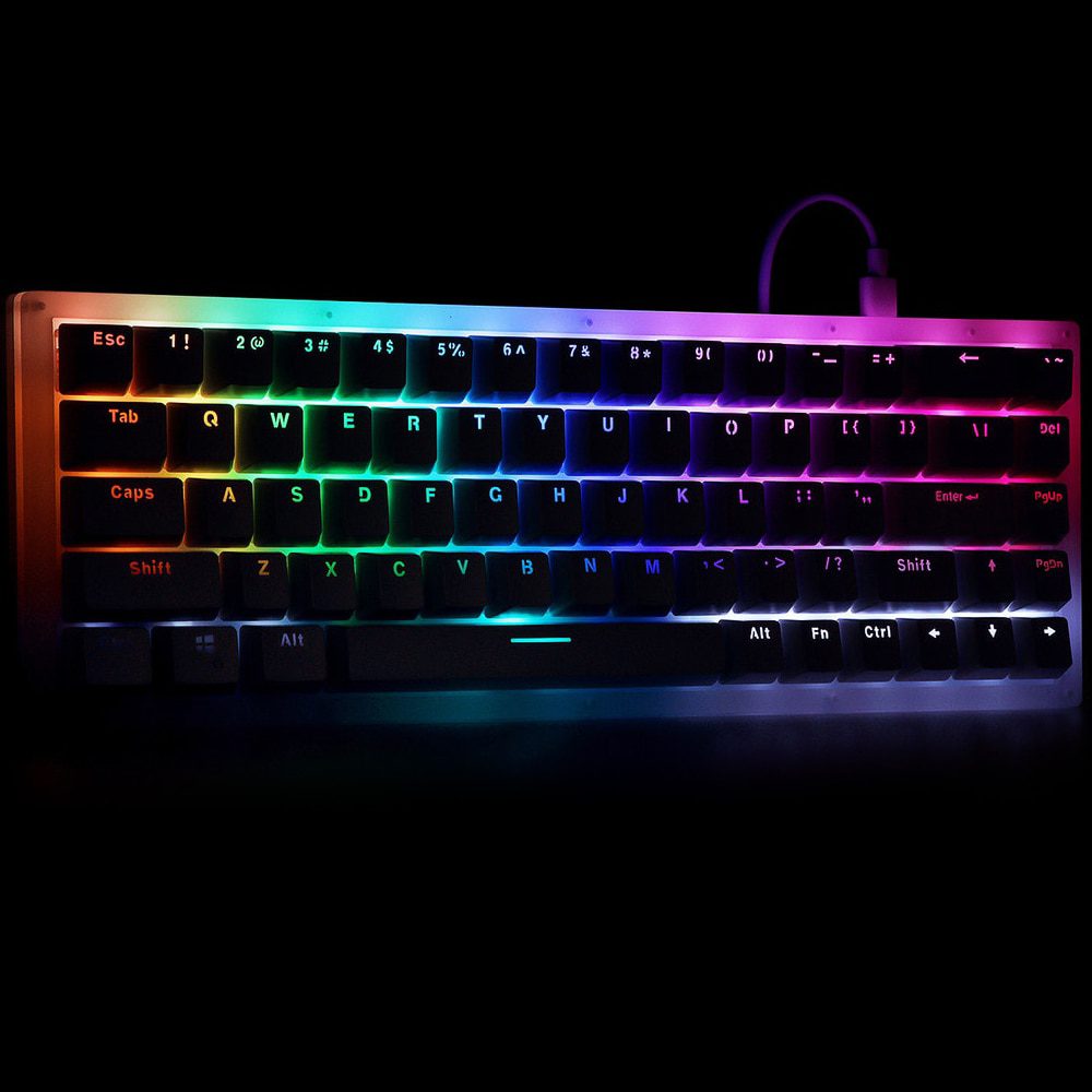 INKC 87 key Mechanical Keyboard 80% 87 TKL PCB Acrylic CASE hot swappable switch support lighting effects with RGB switch led