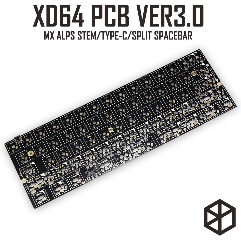 xd60 xd64 3.0 PCB Mechanical Keyboard Kit underglow RGB GH60 60% programmable mx alps stem split spacebar type c