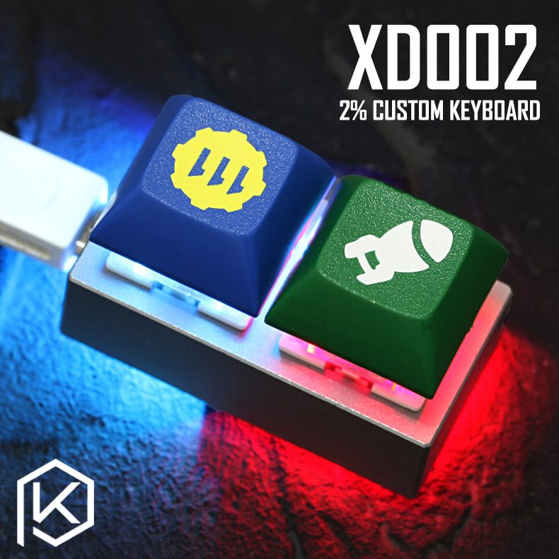 xd002 xiudi 2% Custom Mechanical Keyboard 2 keys Underglow and switch RGB PCB programmed hot-swappable macro key aluminum case
