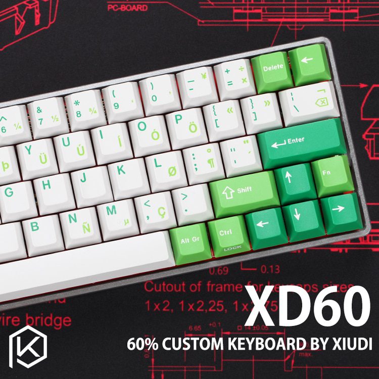60% Aluminum Mechanical Keyboard Plate support xd60 xd64 gh60 silver color