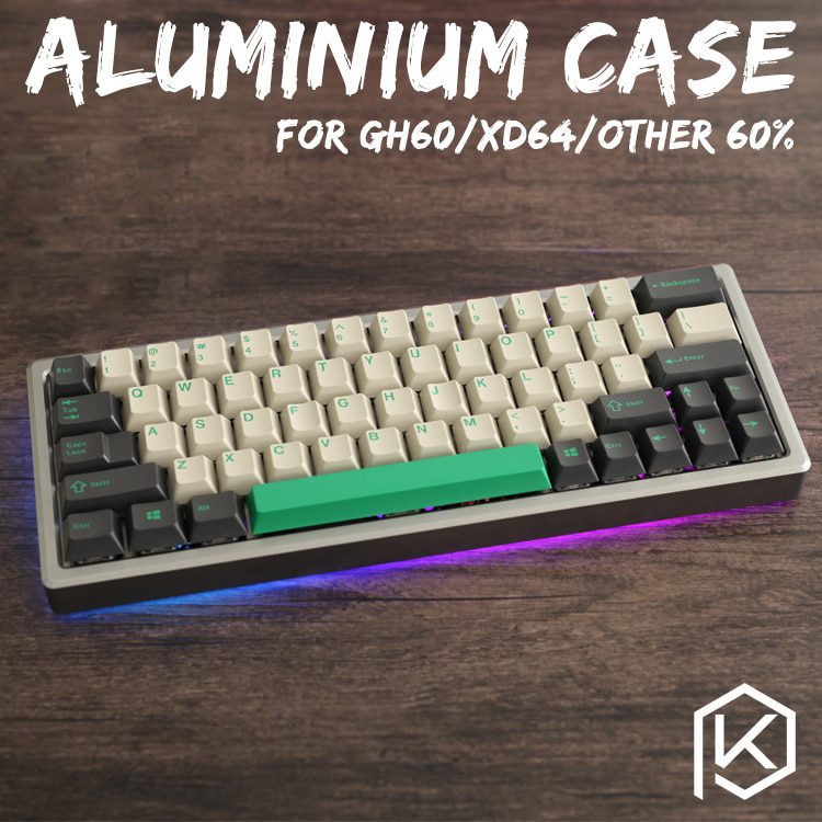 Anodized Aluminium 3 layers acclive angle case for custom mechanical keyboard black siver grey colorway for gh60 xd60 xd64