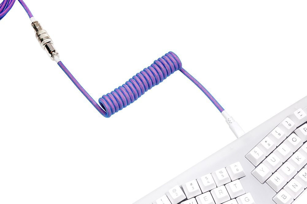 GKs Space Cable Aviator Custom usb c port coiled Cable wire for Mechanical Keyboard USB cable type c USB Blue Purple Red Black
