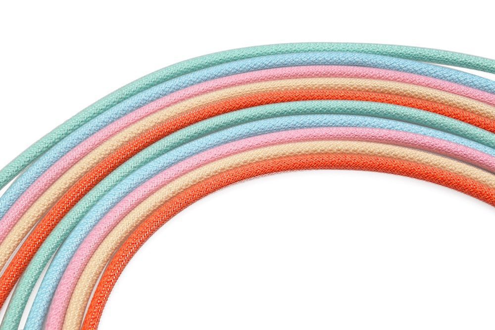 Colored sleeved Nylon USB C Cable type c USB port Gold-plated connectors 1.2m length 6 colors blue pink purple orange beige cyan