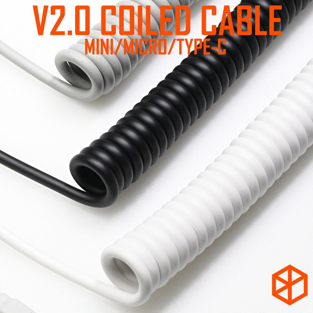 V2 coiled Cable wire Mechanical Keyboard GH60 USB cable mini micro type c USB port for poker 2 xd64 xd75 xd96 mobile phone