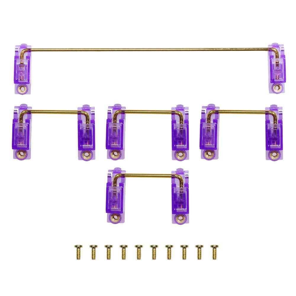 EGS Gold Transparent Plated Pcb screw in Stabilizer for Custom Mechanical Keyboard xd64 BM60 xd87 blue Yellow Red Cyan Purple