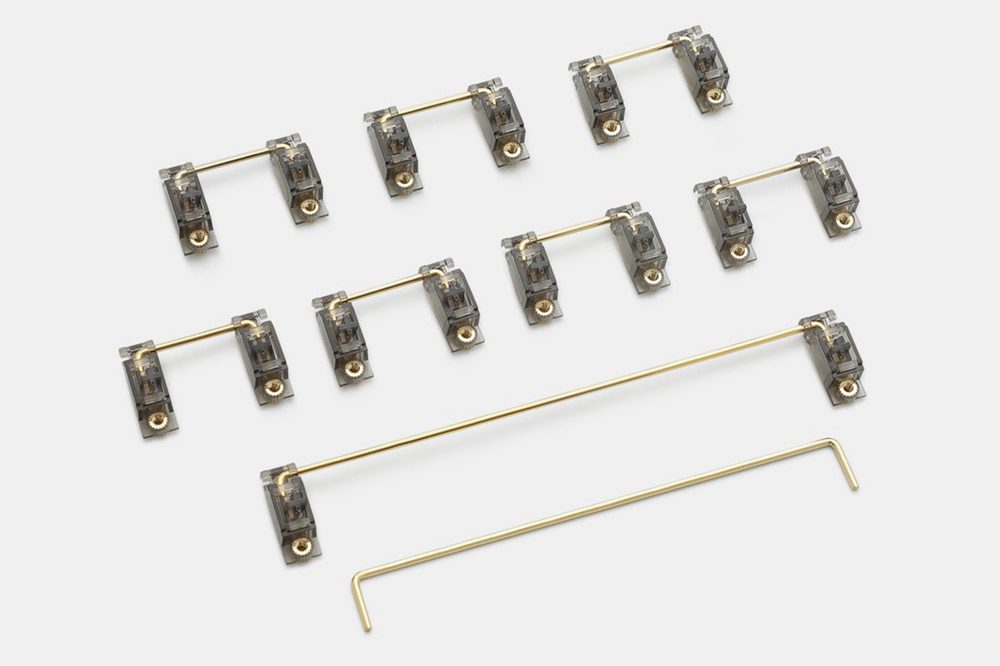 Everglide V2 Transparent Gold Plated Pcb screw in Stabilizer for Custom Mechanical Keyboard gh60 xd64 xd84 6.25x 2x xd96 xd87