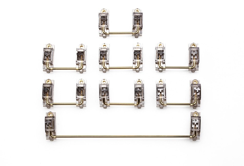 Everglide Transparent Gold Plated Pcb screw in Stabilizer for Custom Mechanical Keyboard gh60 xd64 xd84 6.25x 2x 7x xd96 xd87