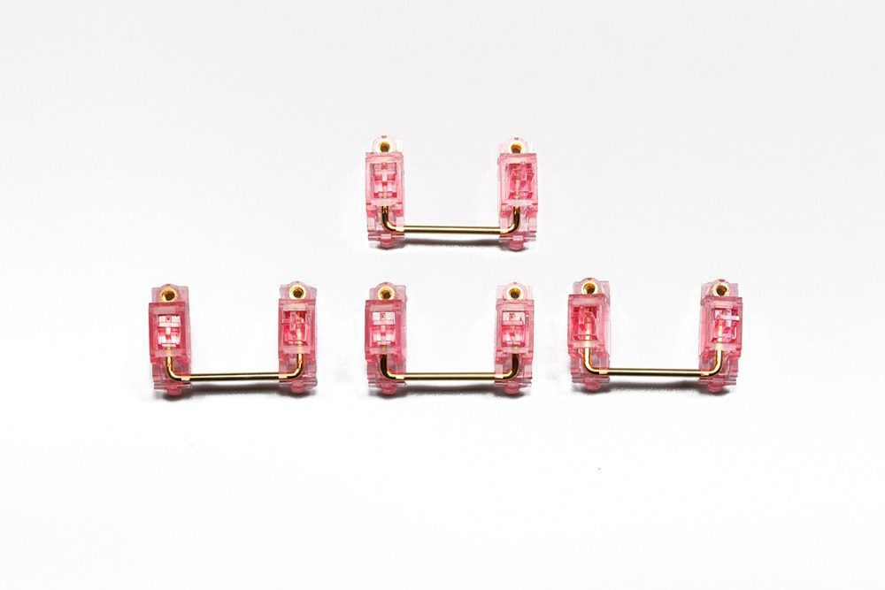 Everglide Pink Transparent Gold Plated Pcb screw in Stabilizer for Custom Mechanical Keyboard gh60 xd64 xd84 6.25x 2x 7x xd87