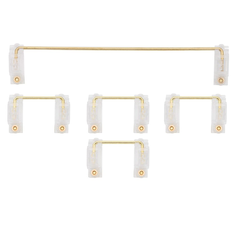 GKs Transparent Gold Plated Pcb screw in Stabilizer for Custom Mechanical Keyboard gh60 xd64 xd84 6.25x 2x 7x xd96 xd87