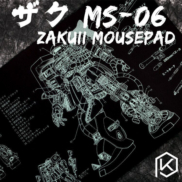 Mechanical keyboard Mousepad zaku II  ms-06 900 400 4 mm non Stitched Edges Soft/Rubber High quality
