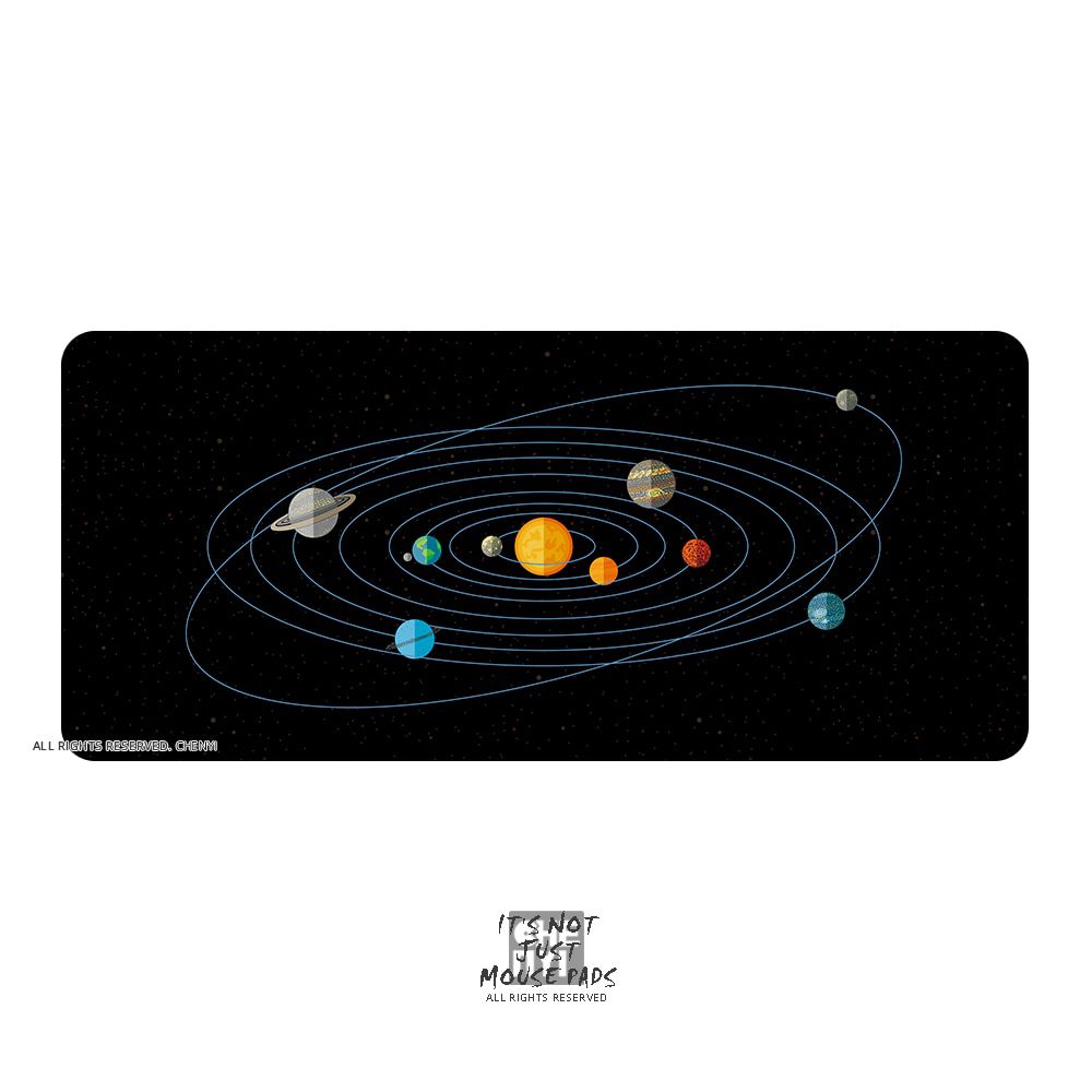 Mechanical keyboard Mousepad Solar System Planet 900 400 4mm Stitched Edges /Rubber High quality soft  outer space Universe SUN