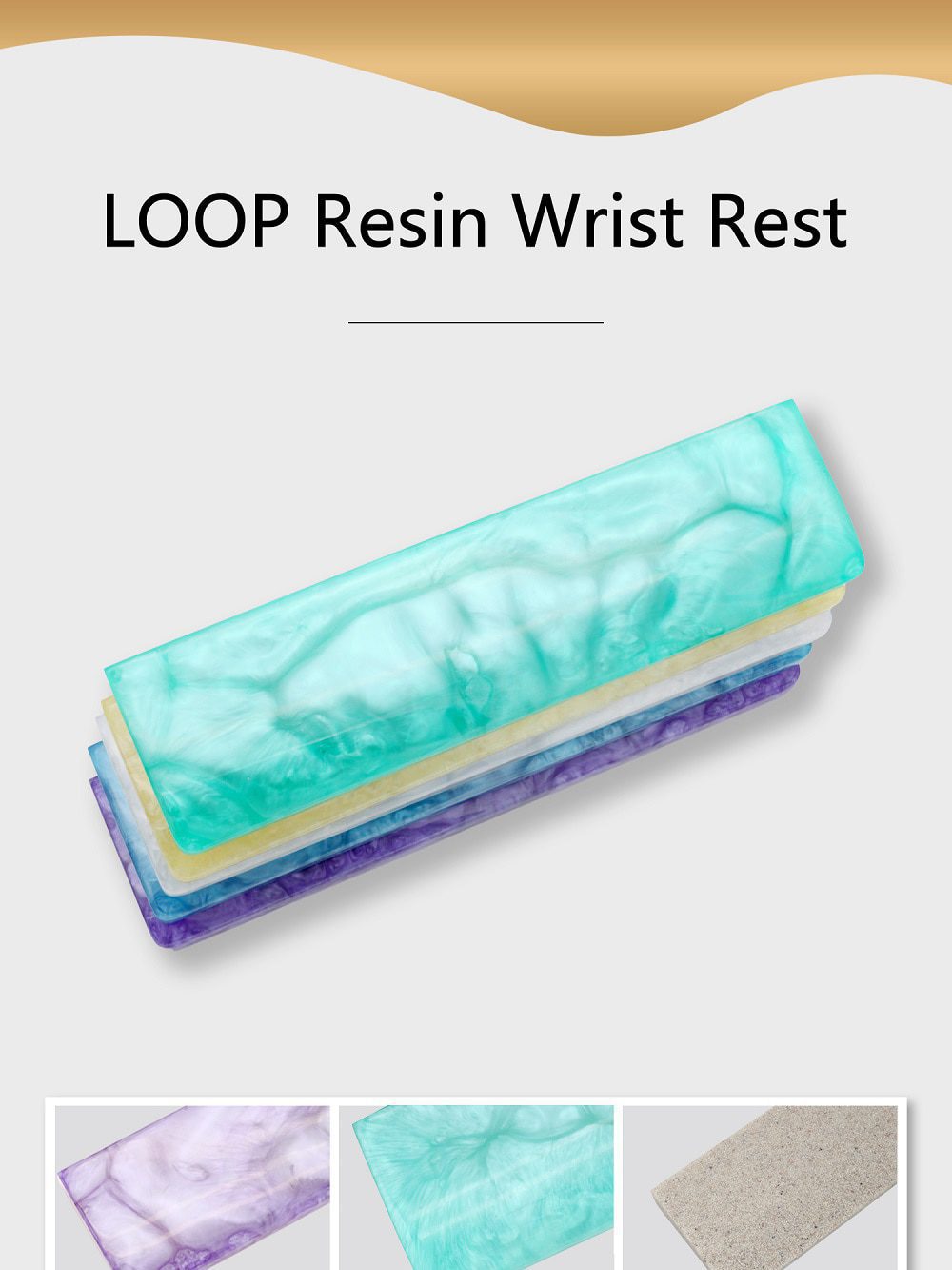 LOOP Resin Wrist Rest Handmade Wrist with Rubber feet for mechanical keyboards gh60 xd60 xd64 60% Poker 87