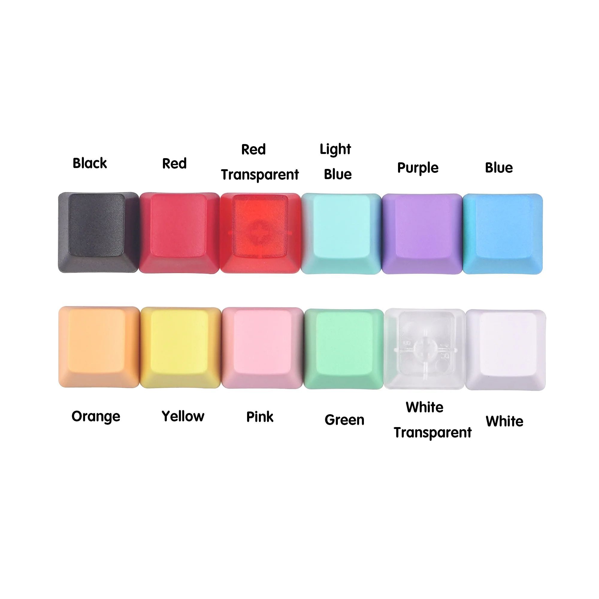 Multi-Colored OEM Blank 1U Keycaps(10Pcs)