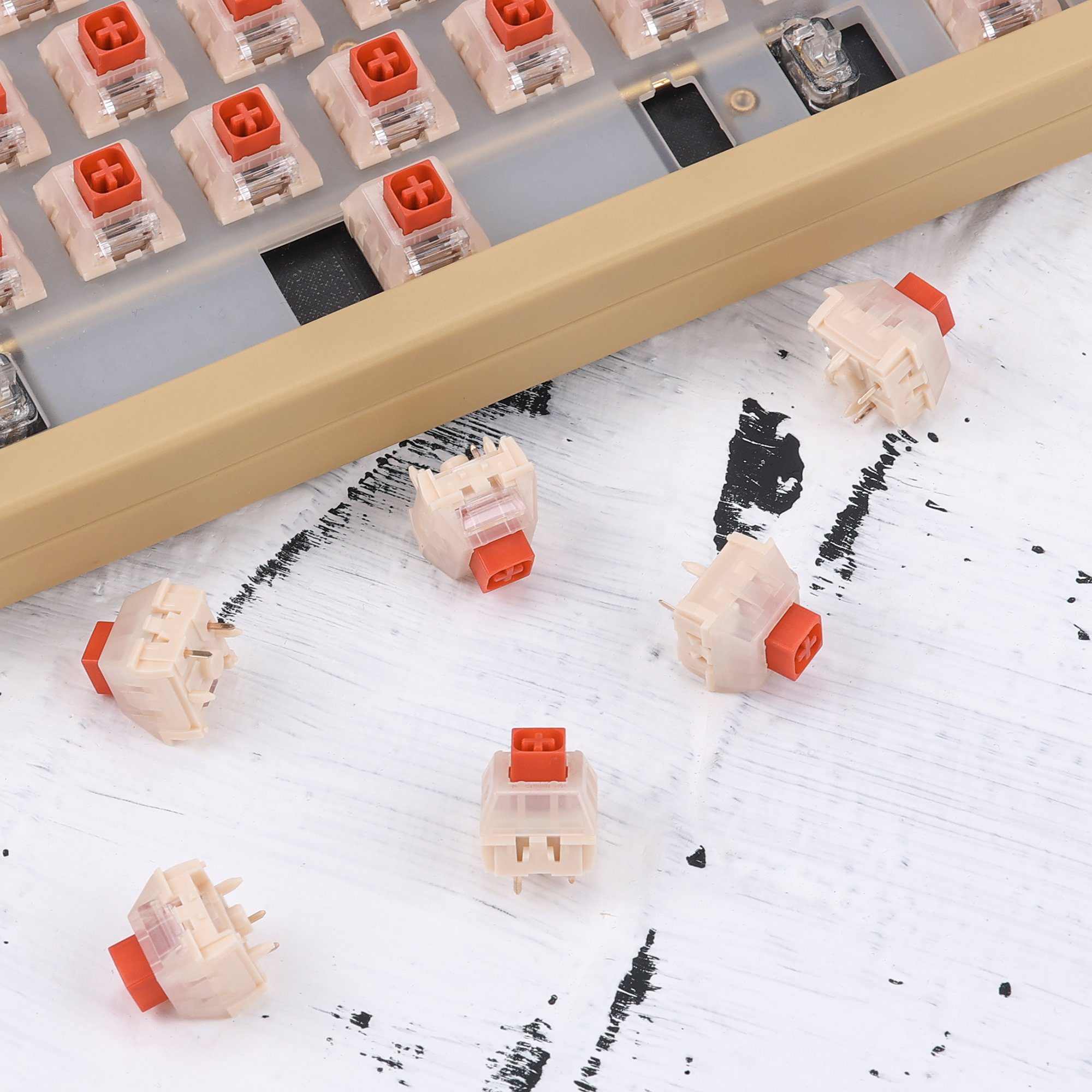 Kailh Red Bean Pudding Switch Mechanical Keyboard Light Guide Post Switch Linear 5pins (10 pcs) Box Switches