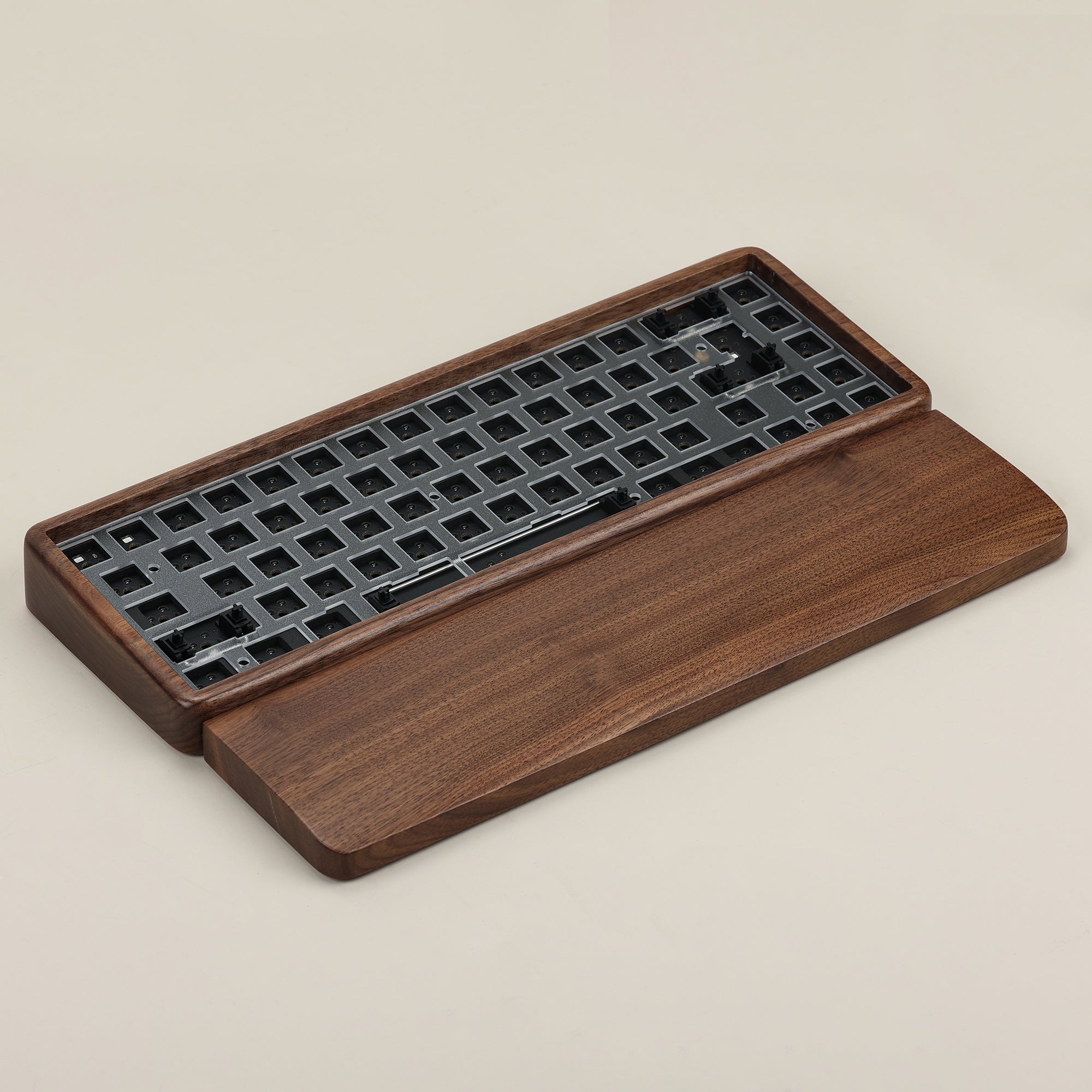 KBDfans 65% Wooden Case Hot-Swap Mechanical Keyboard DIY KIT With Wrist Tray Mount