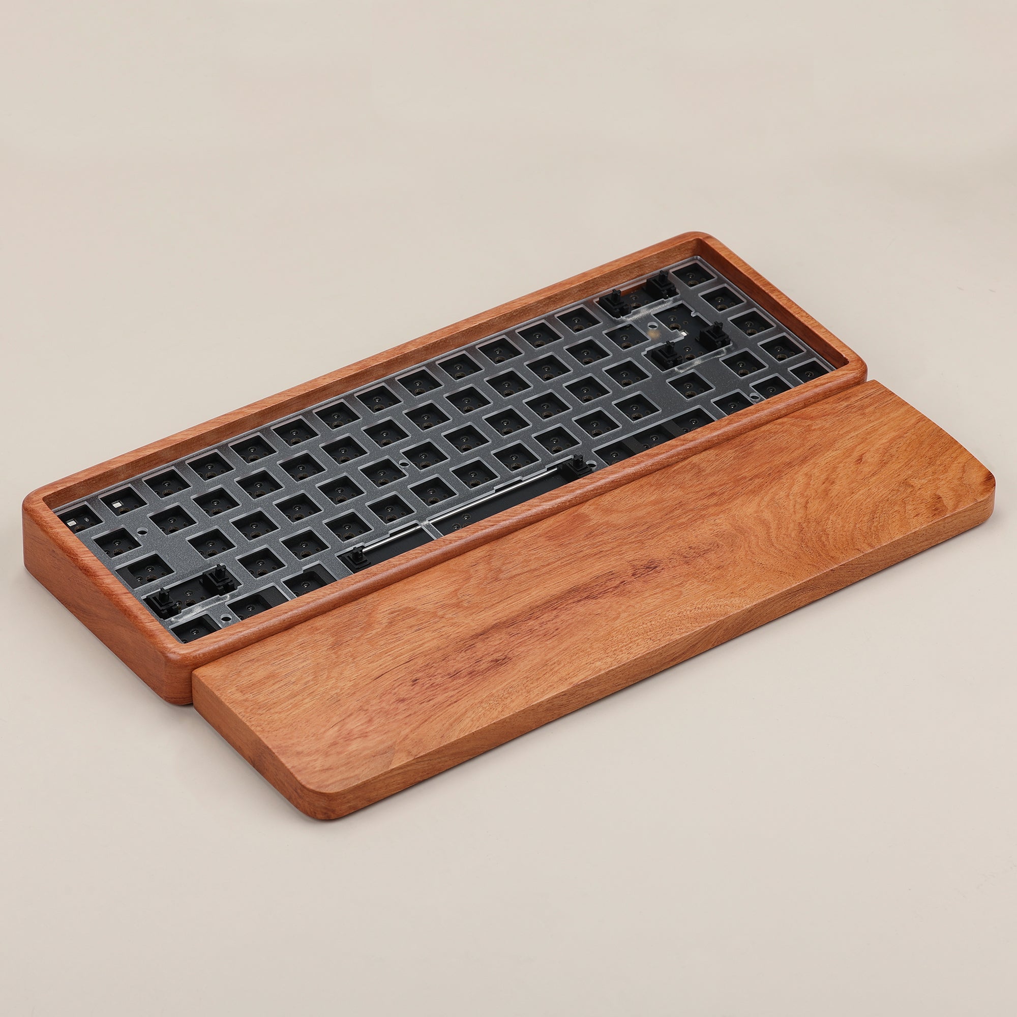 KBDfans 65% Wooden Case Hot-Swap Mechanical Keyboard DIY KIT With Wrist Tray Mount