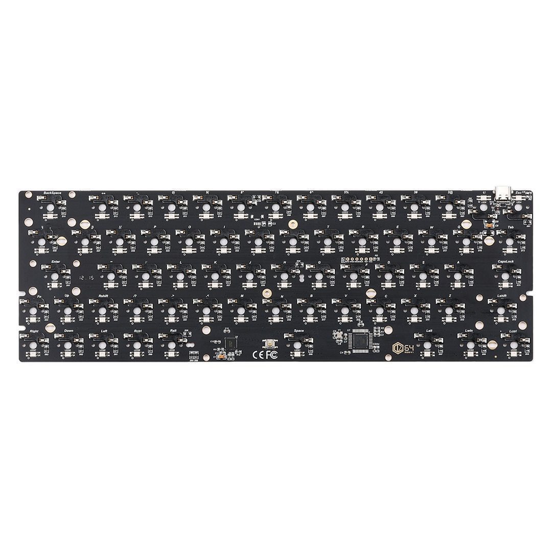 KBDfans DZ64 RGB Hot-Swap PCB 2U Left Shift with Arrow Keys For Tofu60/Five degree Mechancial Keyboard case